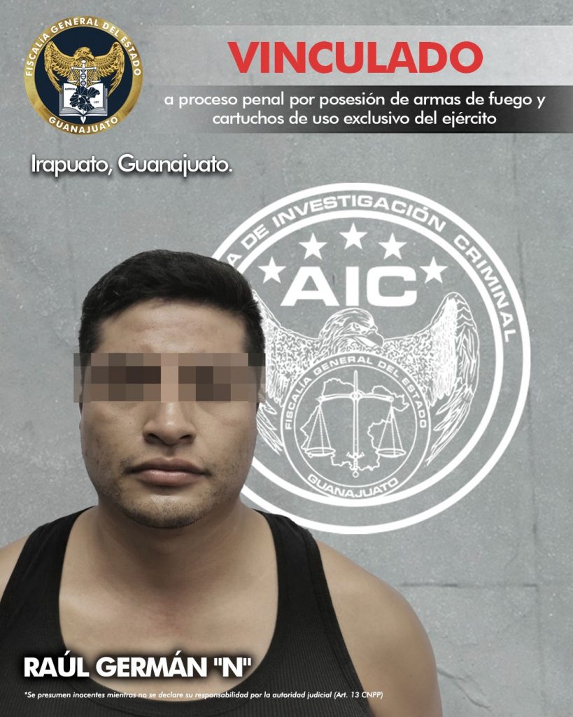 La Fiscalía de Guanajuato detuvo a un hombre con armas de fuego y cartuchos en Irapuato