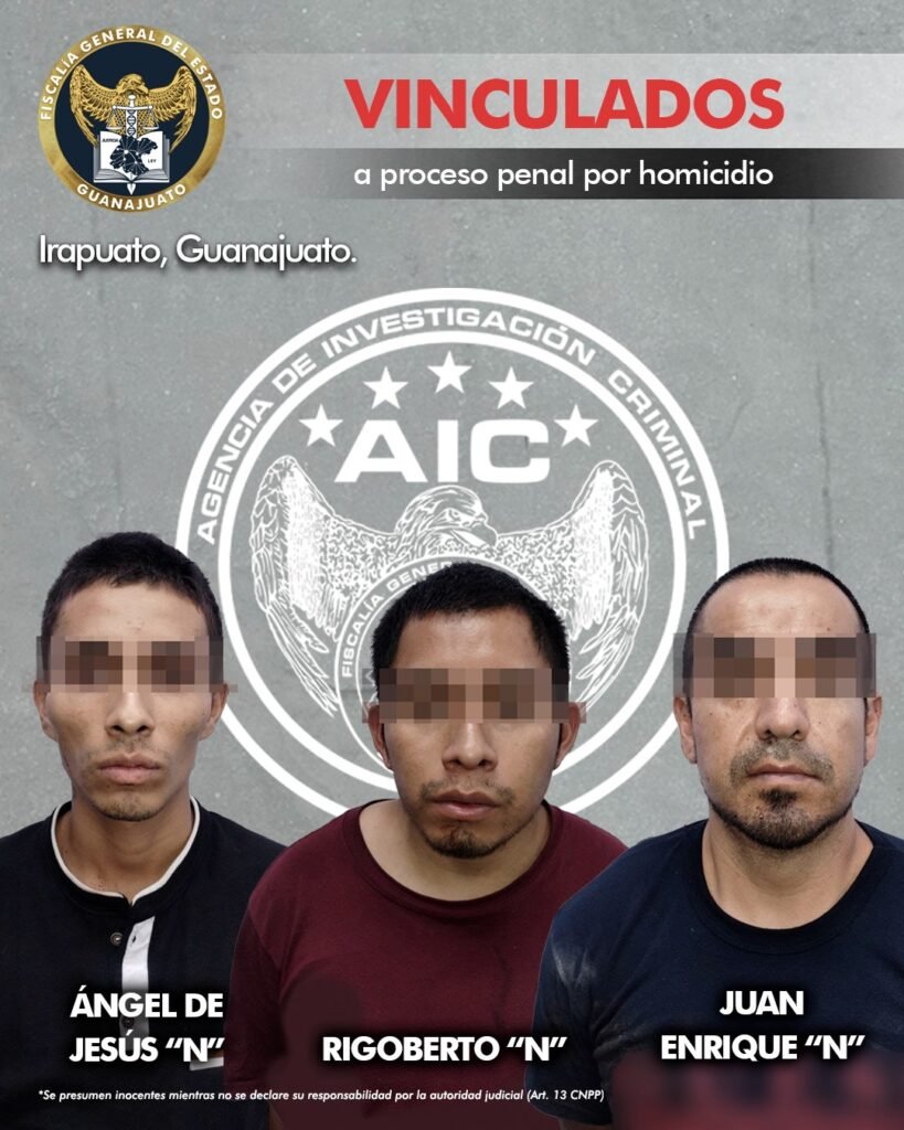 Tres sujetos permanecerán en la cárcel acusados del homicidio de un hombre en Irapuato