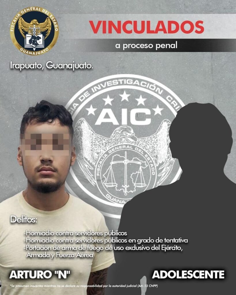 ARTURO se encuentra en la cárcel vinculado a proceso penal por el homicidio de un policía e intento de homicidio de otros dos elementos en Irapuato